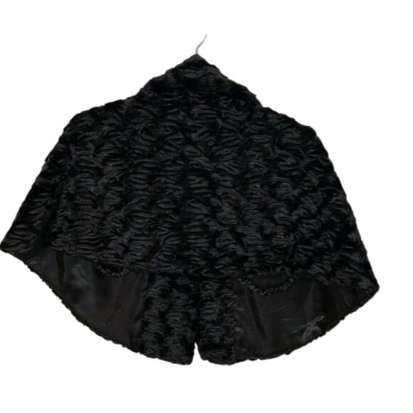 Tahari Black Faux Fur Capelet Womens Size Extra Large Special Occasion Formal - Picture 5 of 13